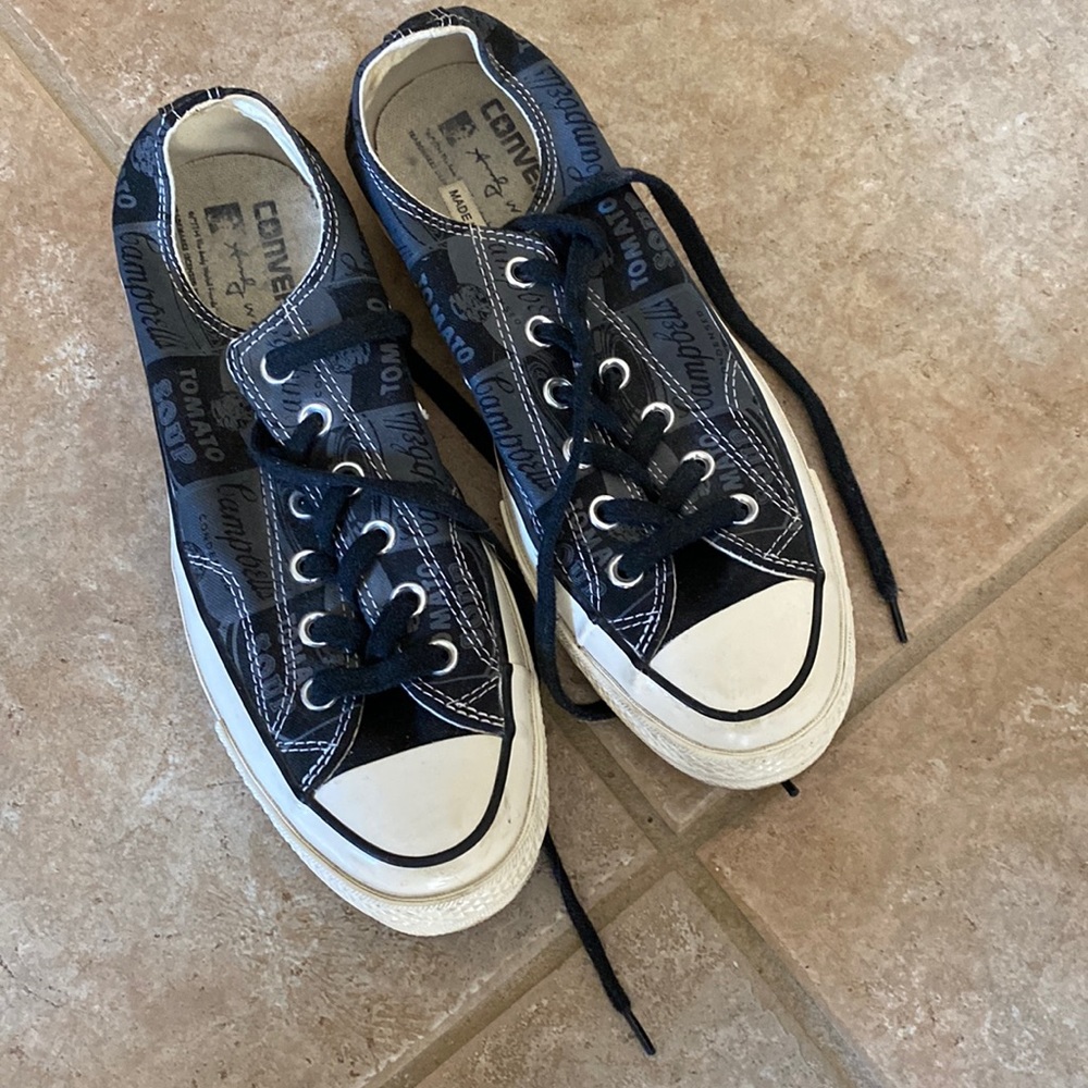 CONVERSE SPECIAL EDITION ANDY WARHOL CAMPBELL SOUP CAN LABELS BLACK SZ UK 7 US 9
